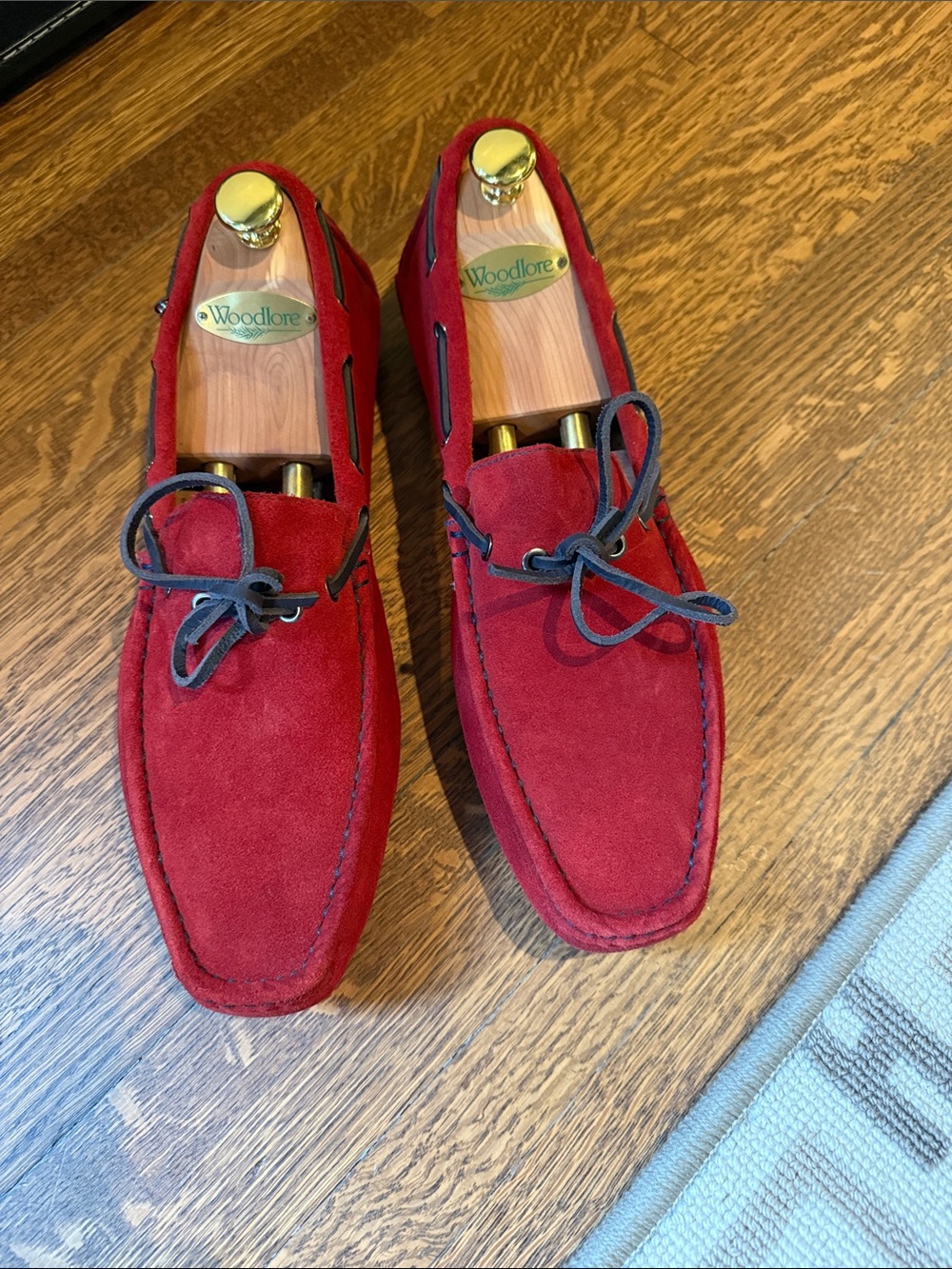Men's Red Suede Lace Loafers